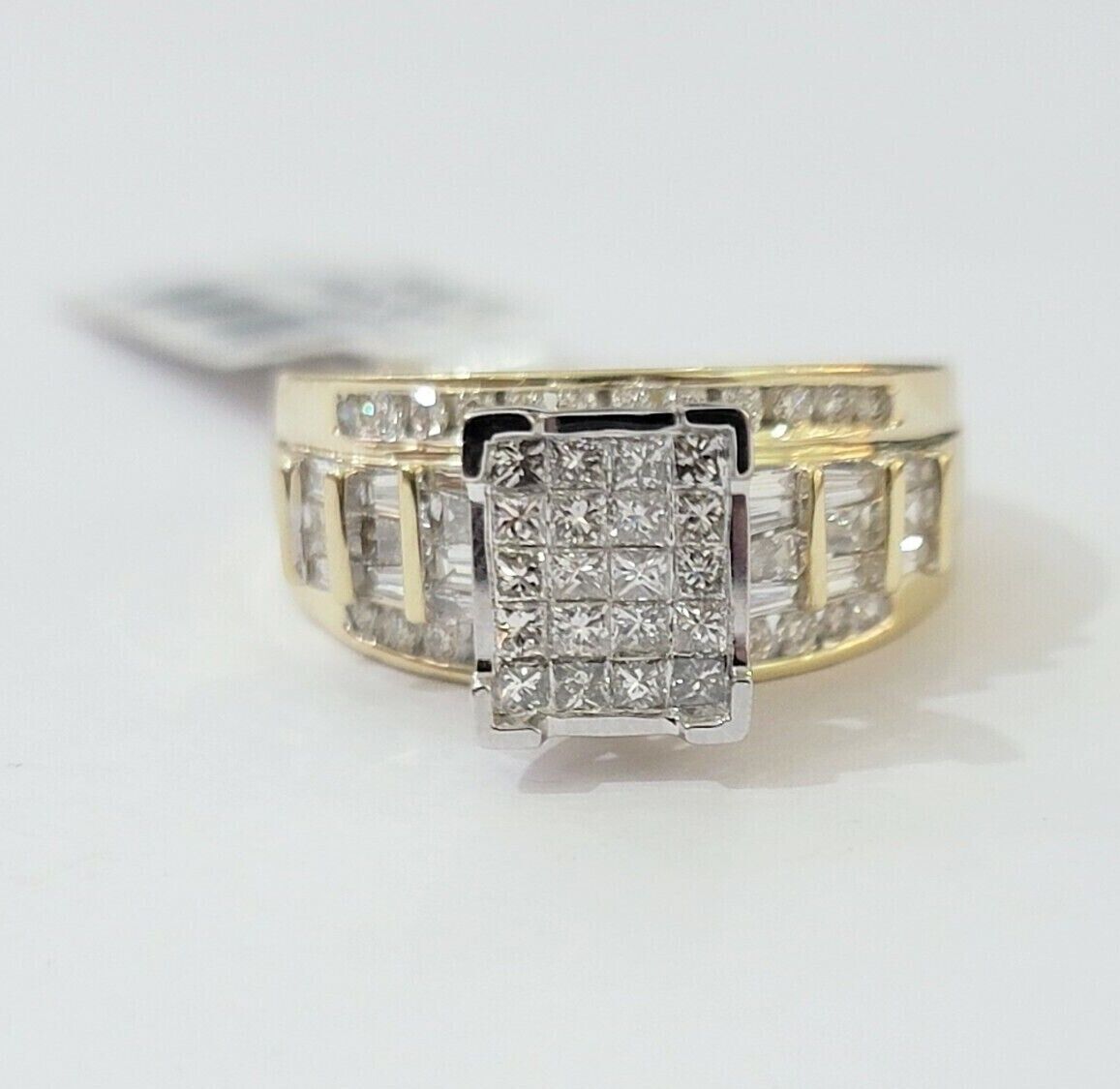 Ladies 14k Yellow Gold Ring Natural 2CT Diamond Women REAL , Wedding Engagement - GoldenlinQ